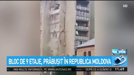 Imagini șocante &icirc;n Moldova. Un bloc de nouă etaje s-a prăbușit