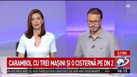 Accident grav pe DN2. Carambol cu trei mașini și o cisternă