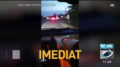 Imagini cu un şofer &icirc;n stare de ebrietate surprinse &icirc;n judeţul Bistriţa