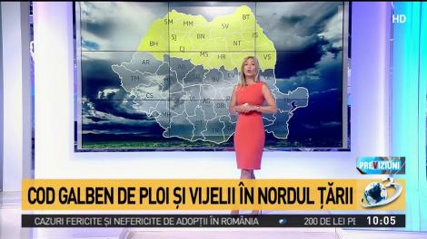 România, între caniculă și fenomene extreme! Cod galben de ploi torențiale, grindină și vijelii, în mai multe județe din țară
