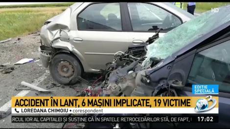 Accident &icirc;n lanţ &icirc;n judeţul Olt: 6 maşini, 19 victime