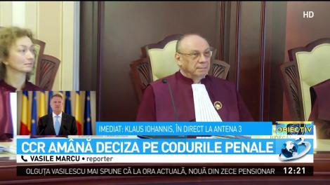 CCR am&acirc;nă decizia pe codurile penale