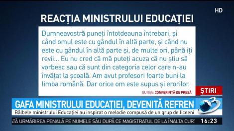 Gafa ministrului Educaţiei, devenită refren