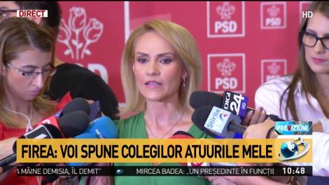 Gabriela Firea: voi spune colegilor atuurile mele