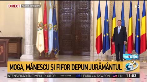 Moga, Mănescu și Fifor au depus jurământul la Cotroceni