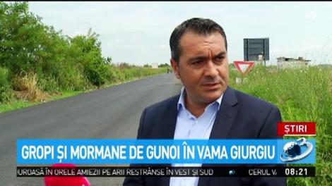 Gropi şi mormane de gunoi în Vama Giurgiu, una din cele mai tranzitate frontiere în sezonul estival