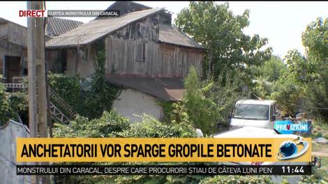 Gheorghe Dincă se află în locuința din Caracal. Criminaliștii au găsit oase în vegetație și vor sparge gropile betonate