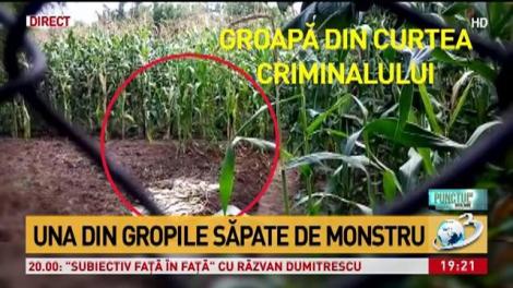 Imagini în premieră națională! A fost surprinsă una din gropile săpate de criminalul din Caracal