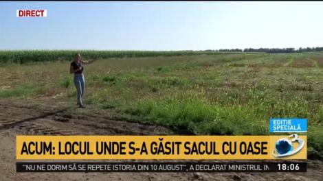 Locul unde s-a găsit sacul cu oase