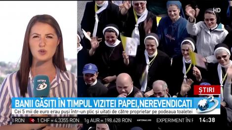 Banii găsiţi &icirc;n timpul vizitei Papei, nerevendicaţi