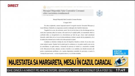 Majestatea Sa Margareta, mesaj în cazul Caracal: Condamn cu fermitate violenţa de orice fel împotriva femeilor şi fetelor