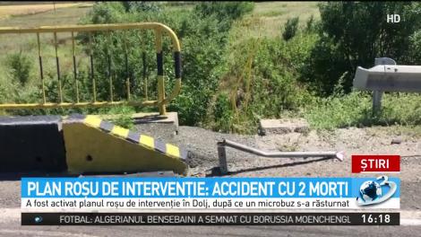 Microbuz răsturnat &icirc;n Dolj. Doi morți și mai mulți răniți. A fost activat Planul roșu de intervenție