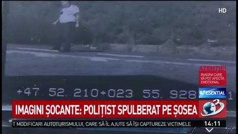 Imagini şocante pe o şosea din judeţul Maramureş! Un poliţist a fost spulberat de un şofer