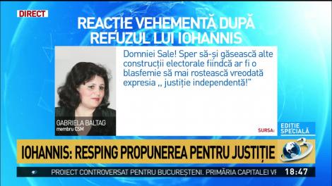 Reacție vehementă după refuzul lui Iohannis privind propunerea pentru ministerul Justiției: Ar fi o blasfemie să mai spună expresia &rdquo;justiția independentă&rdquo;
