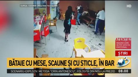 Scandal monstru într-un bar din Alba! Un bărbat nervos a bătut un altul, după ce a refuzat să stea cu el la masă