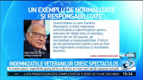 Indemnizaţiile veteranilor cresc spectaculos