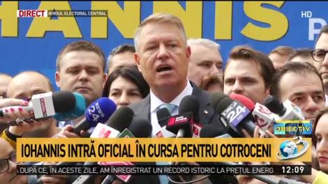 Iohannis intră oficial în cursa pentru Cotroceni. Președintele, declarații la sediul BEC: Sunt un fel de pompier atomic