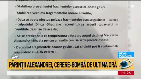 Părinții Alexandrei Măceșanu, cerere de ultimă oră în cazul Caracal