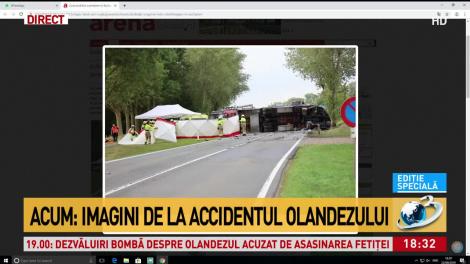 Primele imagini de la accidentul cetăţeanului olandez suspectat de uciderea fetiţei din Dâmboviţa