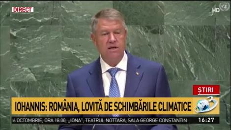 Klaus Iohannis, discurs la adunarea generală a ONU: România, lovită de schimbările climatice