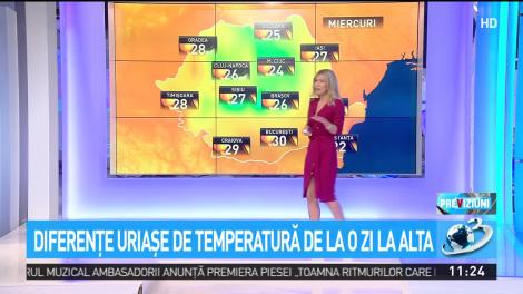 Diferenţe uriaşe de temperatură de la o zi la alta