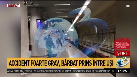 Scenă de groază la metrou. Un om și-a strivit piciorul &icirc;n ușa unui tren