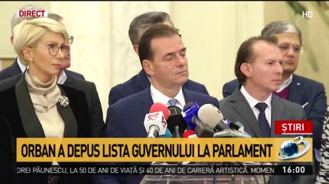 Ludovic Orban, după ce a depus lista Guvernului la Parlament: Este nevoie de instalarea guvernului cât mai rapid pentru a nu pierde sute de milioane de euro