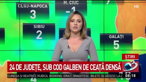 24 de judeţe, sub cod galben de ceaţă densă