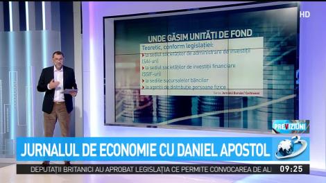 Jurnalul de economie cu Daniel Apostol. Cutem cumpara unitati de fond