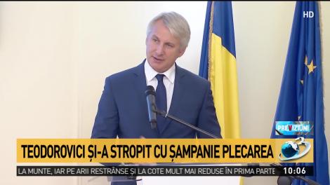 Eugen Teodorovici și-a stropit cu șampanie plecarea din Guvern