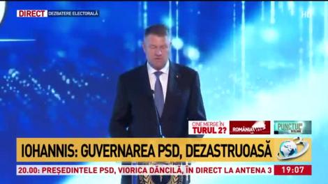 Klaus Iohannis: Guvernarea PSD, dezastruasă