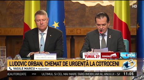 Ludovic Orban, chemat de urgență la Cotroceni de președintele Klaus Iohannis