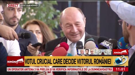 Declaraţia lui Traian Băsescu după ce a mers la vot: Tineretul să iasă la vot, pentru că au pe cine alege!