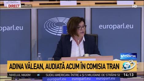 Imagini din Parlamentul European. Adina Vălean, audiată în comisia TRAN