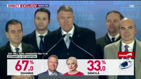 Klaus Iohannis, primele declarații după închiderea urnelor: Este cea mai categorică victorie obţinută vreodată împotriva PSD