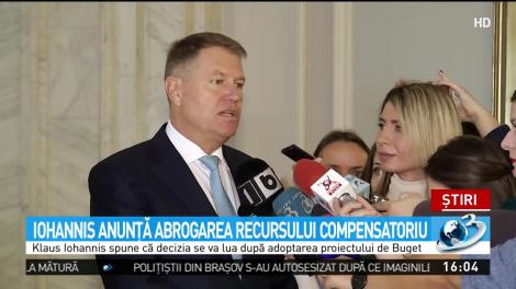 Iohannis anunţă abrogarea recursului compensatoriu