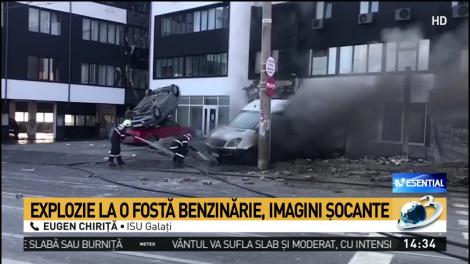 Explozie la o fostă benzinărie din Galaţi. Mai multe maşini au fost aruncate &icirc;n aer