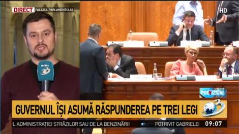 Guvernul îşi asumă răspunderea pe trei legi