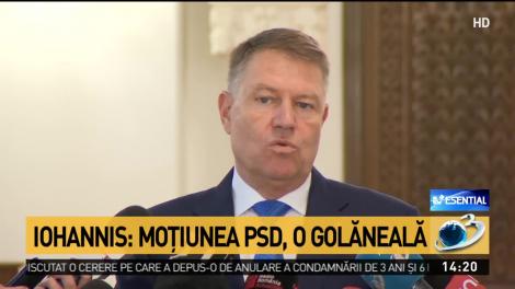 Klaus Iohannis, despre moțiunea împotriva lui Florin Cîțu: „O golăneală a PSD”