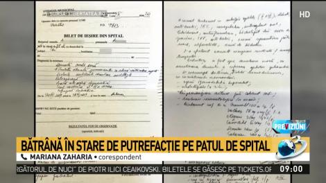 Sistemul sanitar a mai făcut o victimă! Bătr&acirc;nă &icirc;n stare de putrefacție pe patul de spital