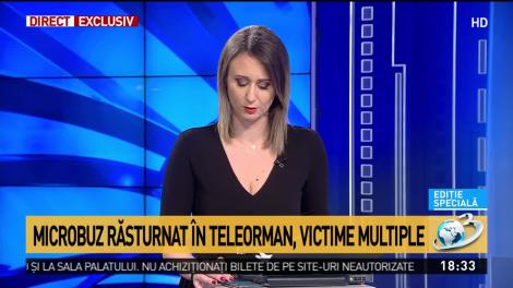 Microbuz răsturnat &icirc;n Teleorman. Planul roșu de intervenție a fost activat: mai multe victime