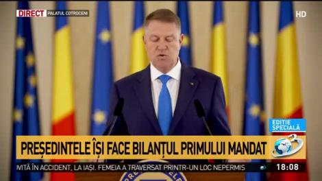 Klaus Iohannis și-a făcut bilanțul primului mandat la Cotroceni: Au fost cinci ani cu provocări majore. S-a încercat acapararea statului