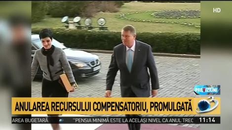 Klaus Iohannis a promulgat Legea de abrogare a recursului compensatoriu