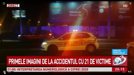 Tulburător! Au apărut primele imagini de la accidentul cu 21 de victime din Bucuresti
