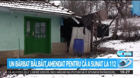 Imagini cu bărbatul b&acirc;lb&acirc;it din Vaslui, amendat pentru că a sunat la 112