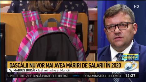 Dascălii nu vor mai avea măriri de salarii &icirc;n 2020. Precizările făcute de Marius Budăi