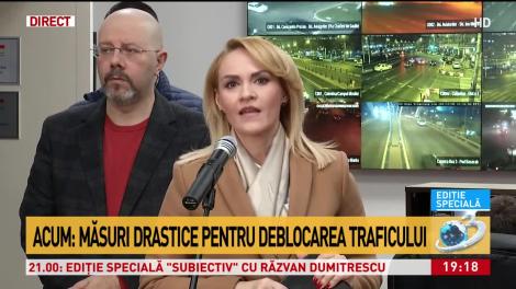 Gabriela Firea anunță măsurile luate pentru deblocarea traficului: ”STB va suplimenta toate mijloacele de transport, atât în București, cât și în județul Ilfov"