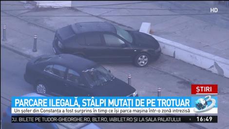 Imagini scandaloase la Constanţa. Cum a fost un surprins un şofer care voia să parcheze pe trotuar