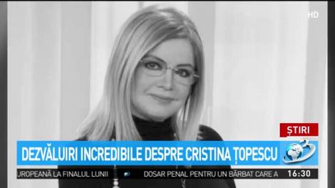 Dezvăluiri incredibile despre Cristina Ţopescu