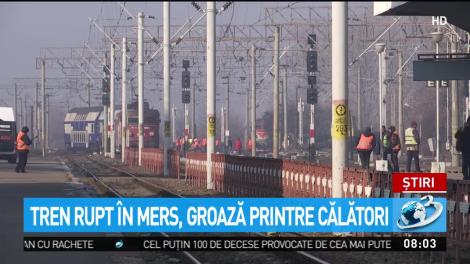Întâmplare la limita tragediei. Un tren s-a rupt în mers din cauza unei garnituri vechi. Călătorii au suferit atacuri de panică